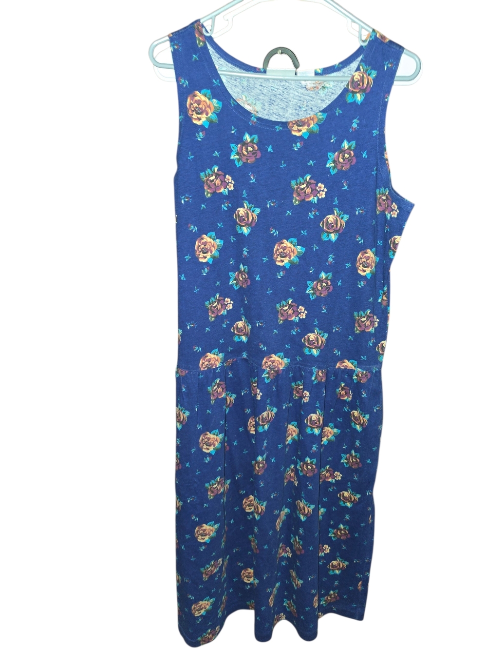 4/8/253. Styles To Go Womens Blue Floral Sleeveless Midi Dress